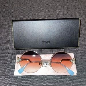 FENDI FF SILVER/VIOLET SUNGLASSES